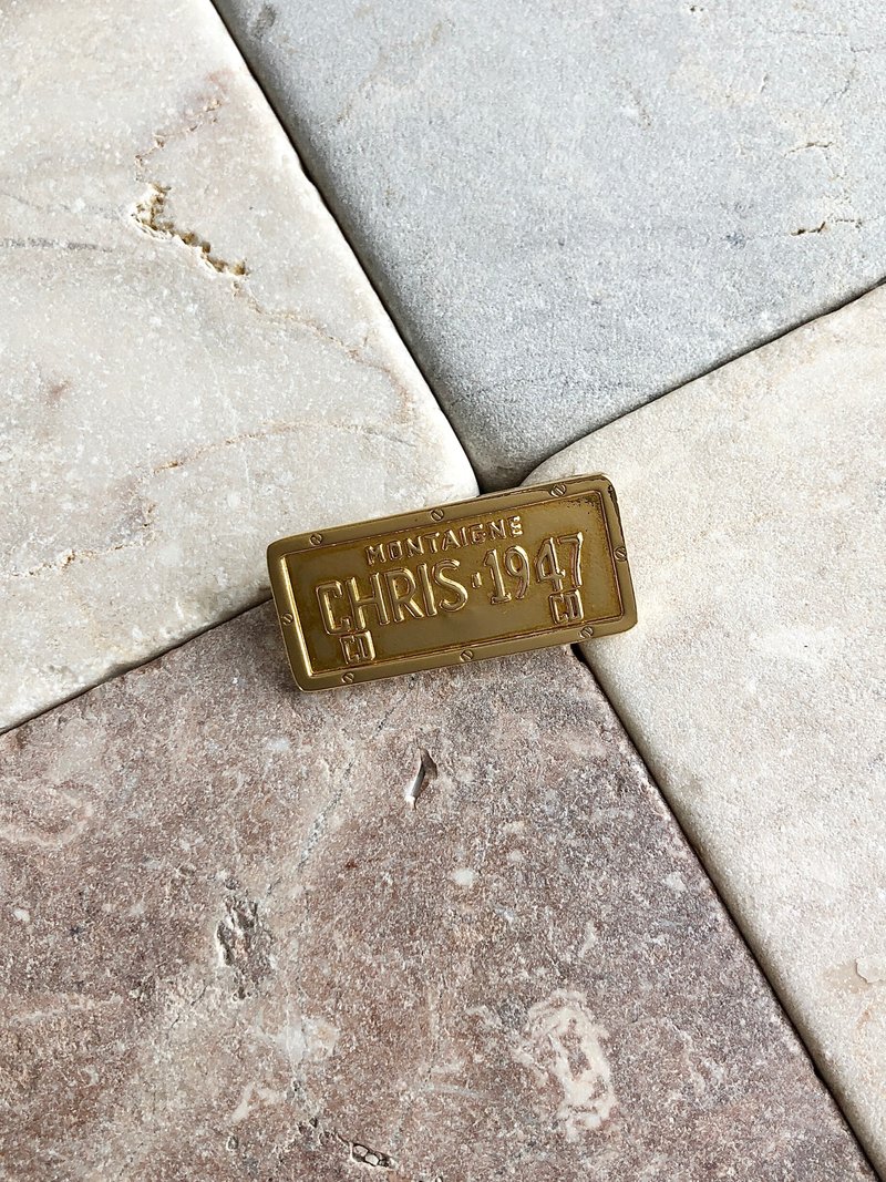【 日本直送　名牌中古包 】Christian Dior クリスチャン ディオール ブローチ プレート vintage ヴィンテージ オールド ms8uzz - 胸針 - 其他材質 金色