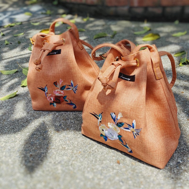 刺繡 水桶包-美好的開始 手工包 刺繡包包 - 側背包/斜背包 - 繡線 多色