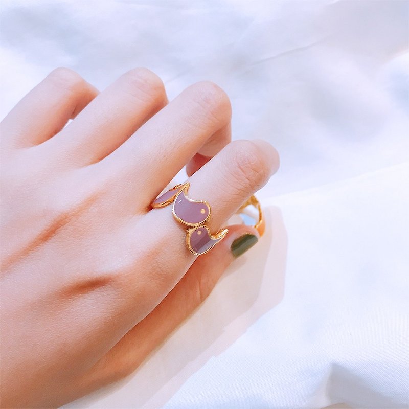 小雞串 | 繞指戒指 - 戒指 - 琺瑯 紫色