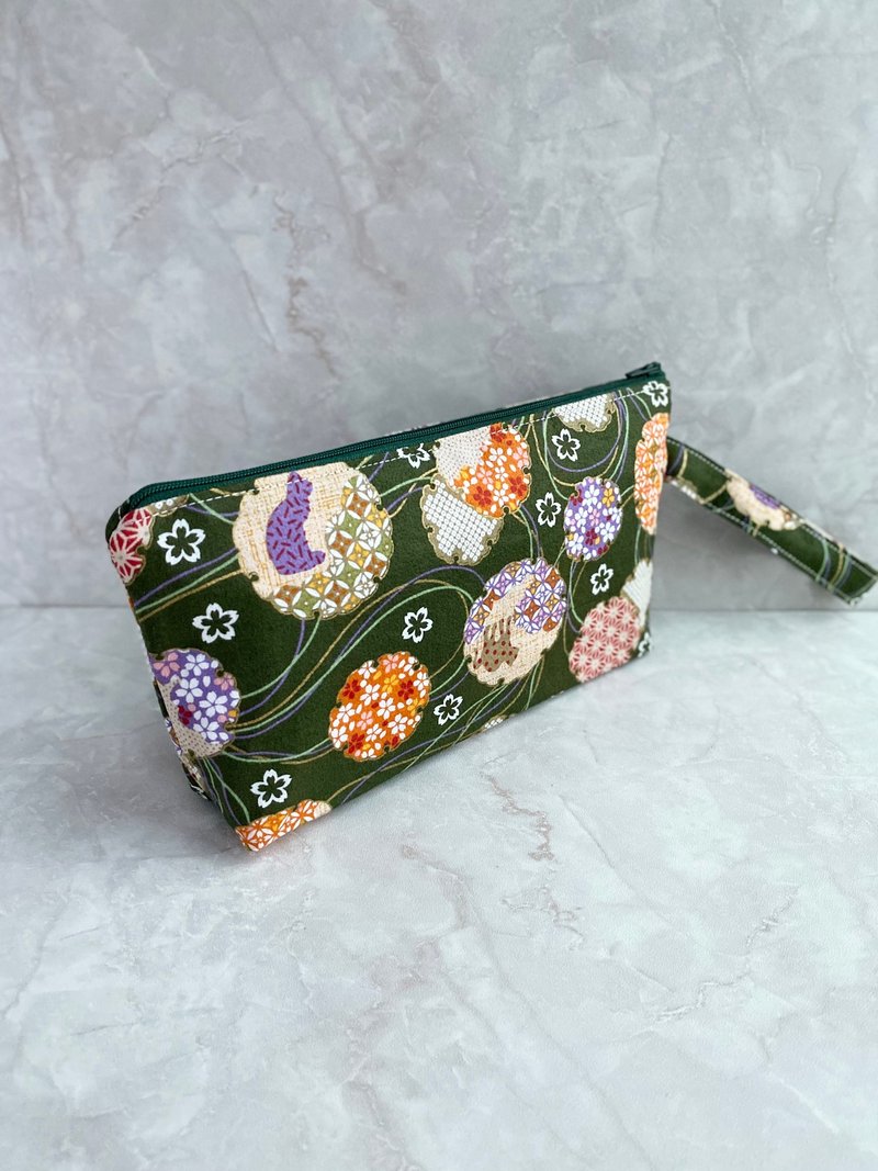拉鍊 收納袋 紅包袋 手拿包 - 化妝包/收納袋 - 棉．麻 綠色