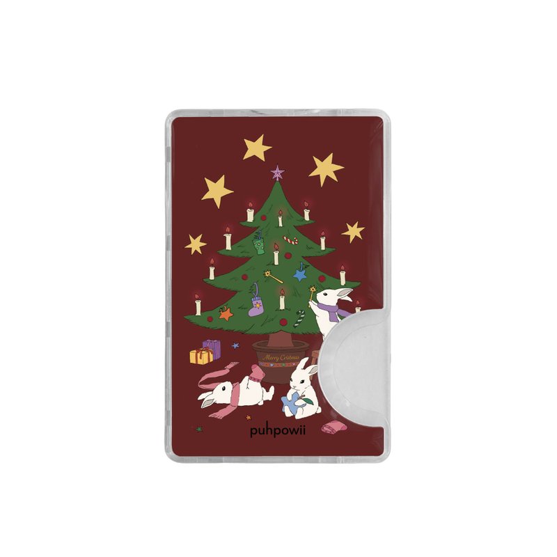 Wish Rabbit's Christmas(burgundy) MagSafe Card Pack - อุปกรณ์เสริมอื่น ๆ - วัสดุอื่นๆ สีแดง