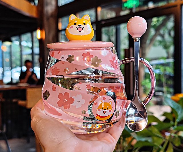 Kawaii Shiba Inu Glass Cup - Wakaii