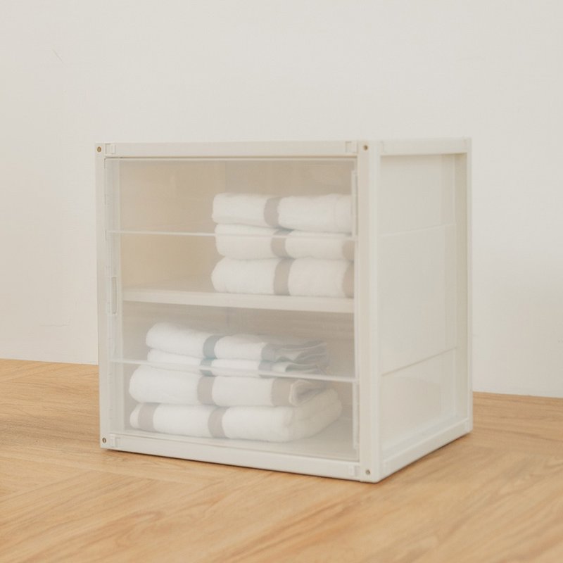 [ikloo] Clear stackable storage cabinet-single entry - Storage - Plastic 