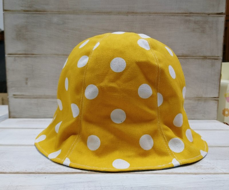 Cute little round white goose & small-sided cap / visor (Tulip version) - Hats & Caps - Cotton & Hemp Yellow