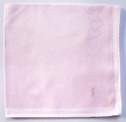 orangesodapanda Yves Saint Laurent Vintage Handkerchief Heart Pink 20 x 20 inches