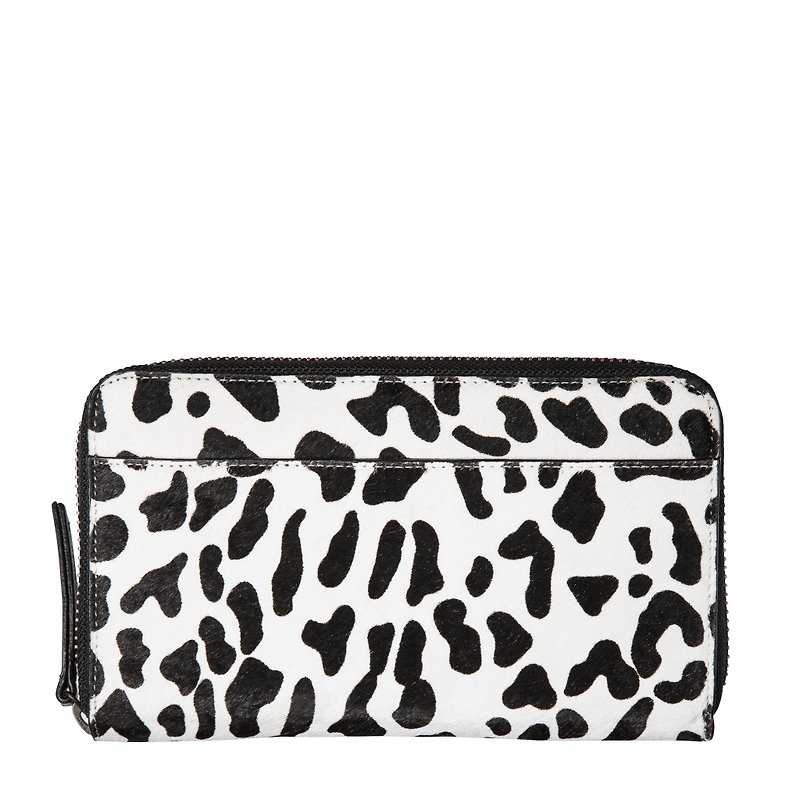 DELILAH Long Clip_Snow Leopard / Snow Leopard - Clutch Bags - Genuine Leather White