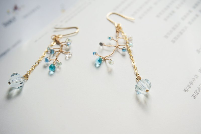 Handmade earring - ต่างหู - อลูมิเนียมอัลลอยด์ สีน้ำเงิน