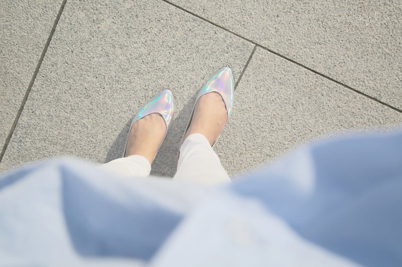 WL Pearl low-heeled (ocean) Heeled Sandals - Sandals - Genuine Leather White