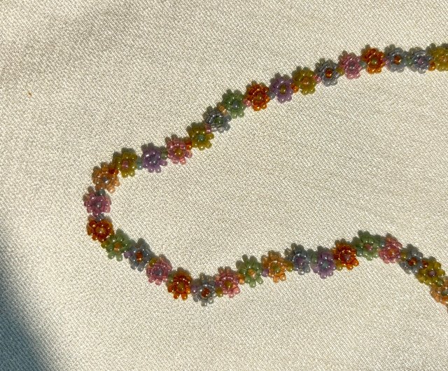 zi2.rennt ビーズ|氷菓|氷の花のビーズ ネックレス ライス ビーズの