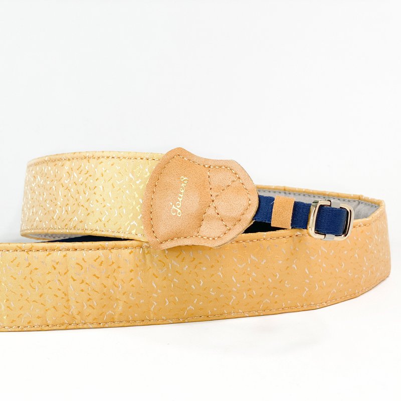 減壓背帶-寬度4cm-日光-設計緞面布-亮麗好氣色 - 相機背帶 - 棉．麻 黃色