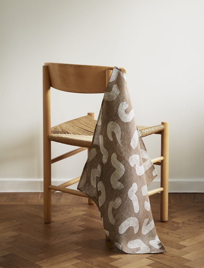 Nordic Design – Japanese Thick Noodle Tea Towel UDON TEA TOWEL,BROWN - Place Mats & Dining Décor - Linen Khaki