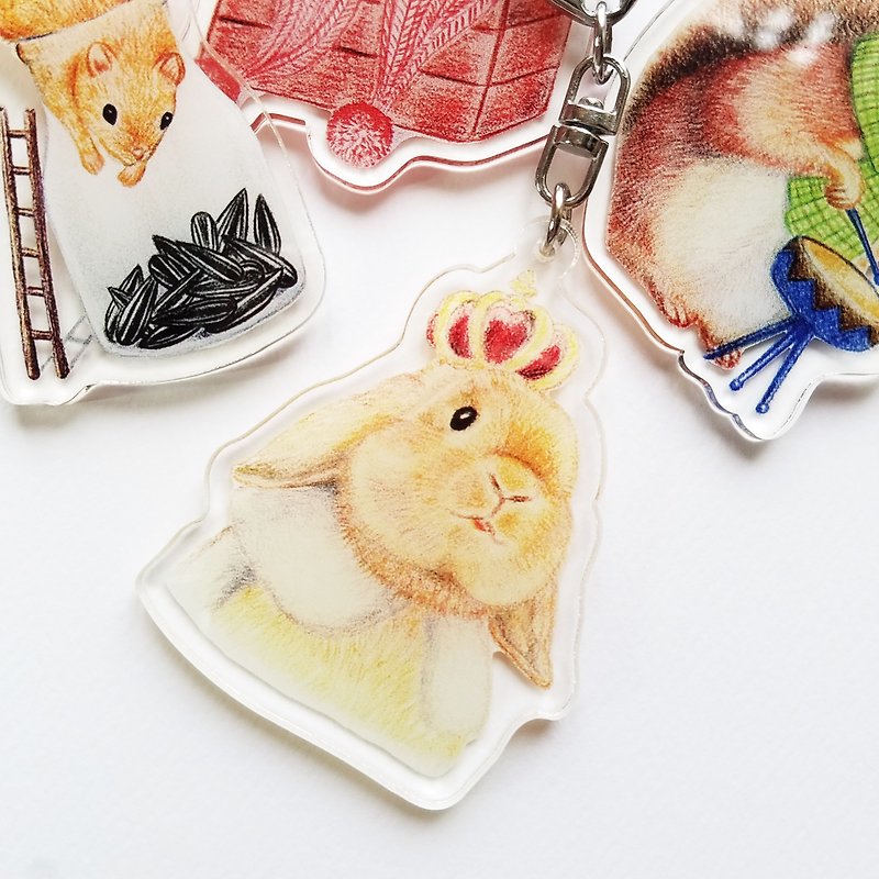 鑰匙圈- 兔兔王 - 鑰匙圈/鎖匙扣 - 塑膠 多色