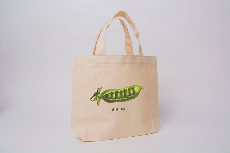 Small shopping bag / Beverage bag - 豌豆 Pea - กระเป๋าถือ - ผ้าฝ้าย/ผ้าลินิน สีกากี