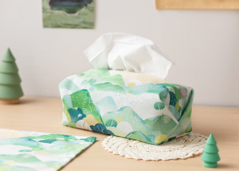 [Summer Hiking-Toilet Paper Cover] Desktop/Stiff Style - กล่องทิชชู่ - เส้นใยสังเคราะห์ สีเขียว