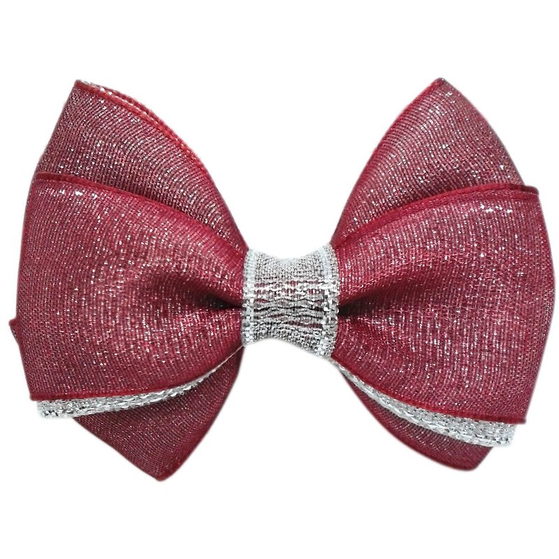 Cutie Bella Silver onion small bow hairpin all-inclusive cloth handmade hair accessories Sparkle-Red - Hair Accessories - Polyester Red