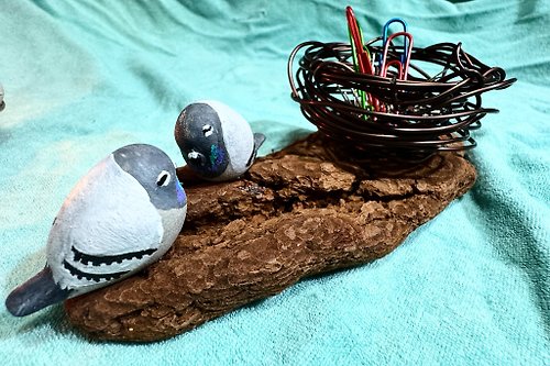 Q-wow 鴿子公仔 迴紋針收集 辦公室療癒舒壓桌上文具小物