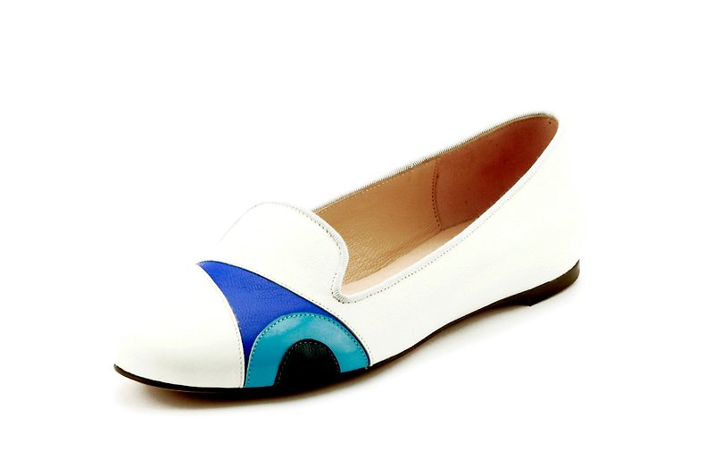 T FOR KENT｜EVIL EYE flats  (White Blue) - Women's Casual Shoes - Genuine Leather 
