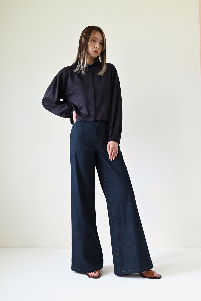 Shan Yong 開襟泡袖針織上衣(三色) - 女上衣/長袖上衣 - 棉．麻 