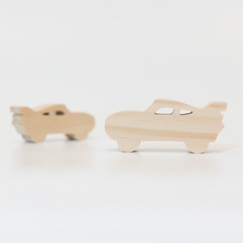 wagaZOO厚切造型積木 圖形系列－車車 - 裝飾/擺設  - 木頭 卡其色