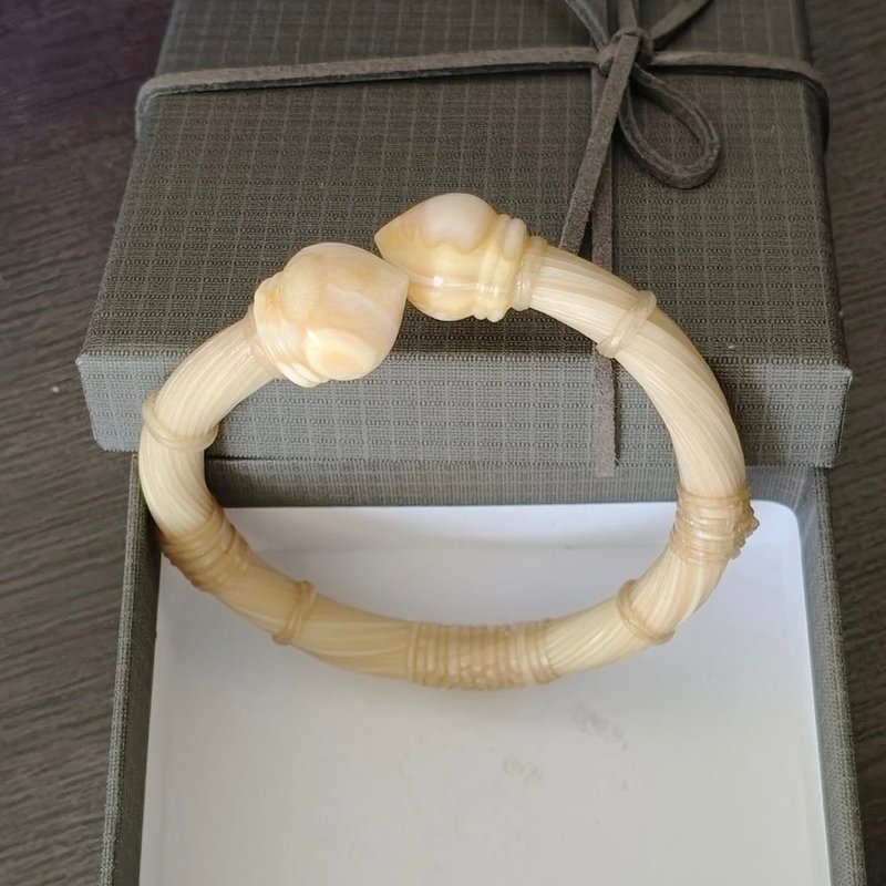 White Body Real Elephant Tail Hair Bangle Free Size Unisex's - 手鍊/手環 - 純銀 白色