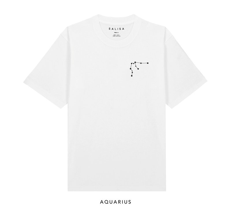 T-SHIRT Oversized 12 Zodiac Signs Aquariu - Women's T-Shirts - Cotton & Hemp White