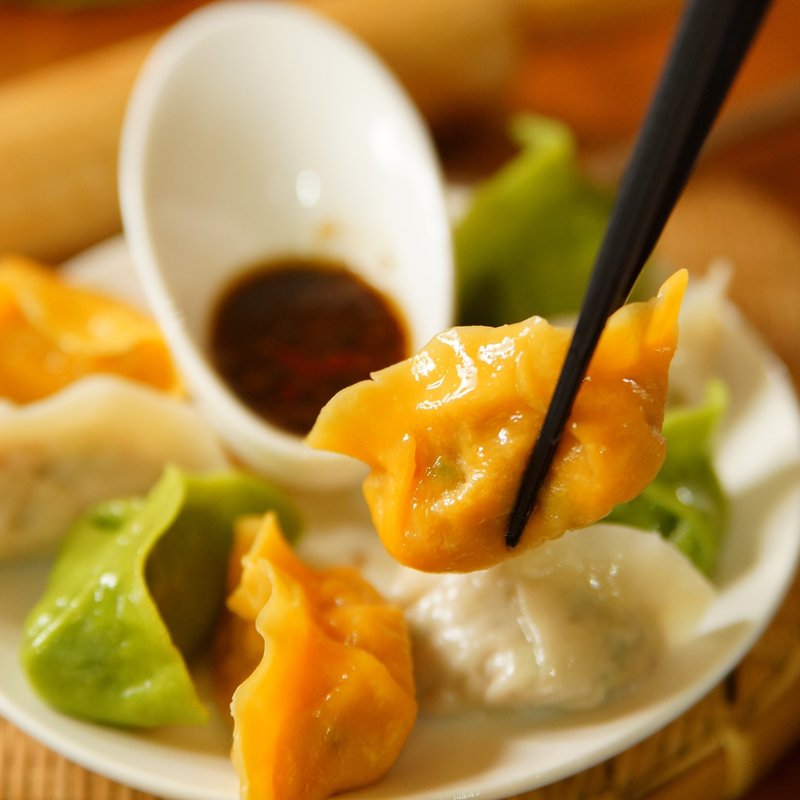 手工金玉水餃30入【彩色蔬菜皮水餃】無添加 - 水餃/滷味/熟食 - 其他材質 橘色