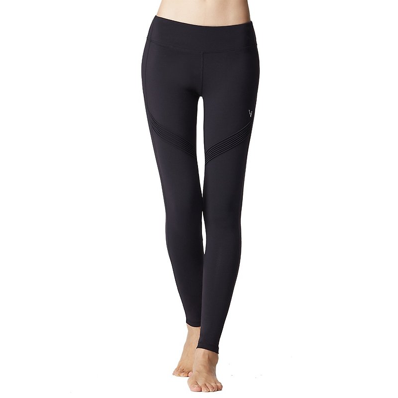 [MACACA] wood grain small hip full length pants - ATE7641 black - กางเกงวอร์มผู้หญิง - ไนลอน สีดำ