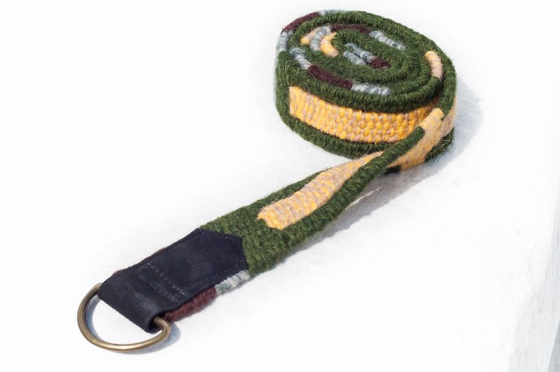 Boyfriend Gift Woven Wool Belt / Tibet Weave Belt - Moroccan Oasis Desert Geometry - Belts - Wool Multicolor
