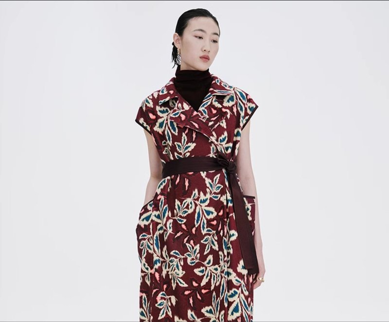 New Chinese retro Chinese style double-sided printed sleeveless dress/dress - ชุดเดรส - ผ้าไหม สีม่วง