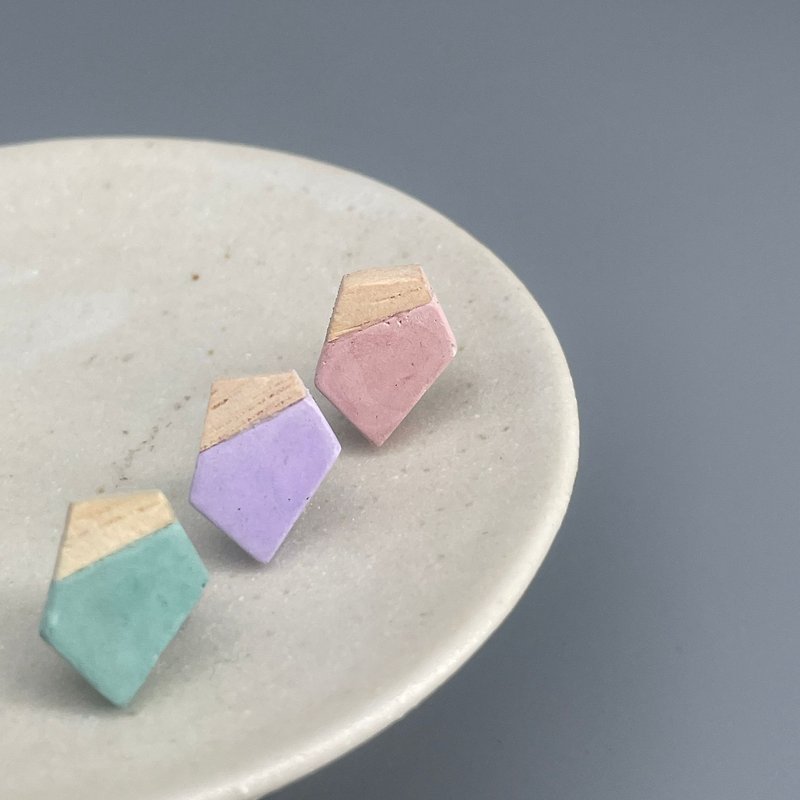 Wanzhe Cement • 925 earrings (1 pair) workshop handmade lover’s birthday gift earrings - อื่นๆ - ปูน 