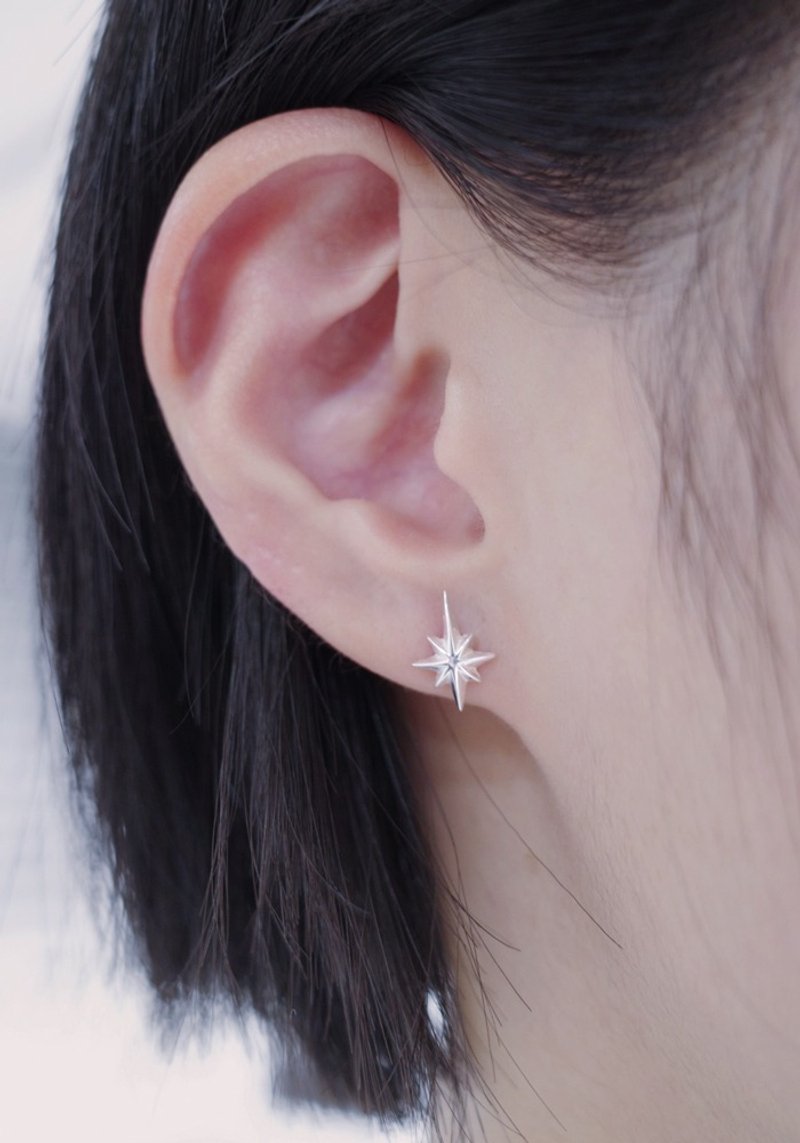 Polaris Earrings - Silver - 耳環/耳夾/耳骨夾 - 純銀 銀色
