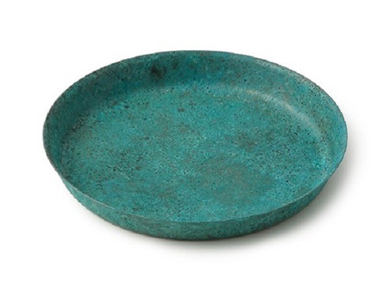 トーンコンプリートブロンズカラープレートブロンズブルー（L） - 小皿 - 銅・真鍮 ブルー
