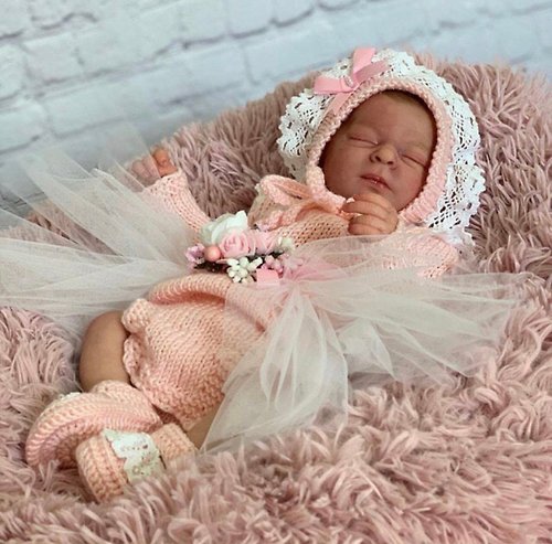 V.I.Angel Hand knit pink romper, tutu skirt, hat and shoes. Take home outfit.