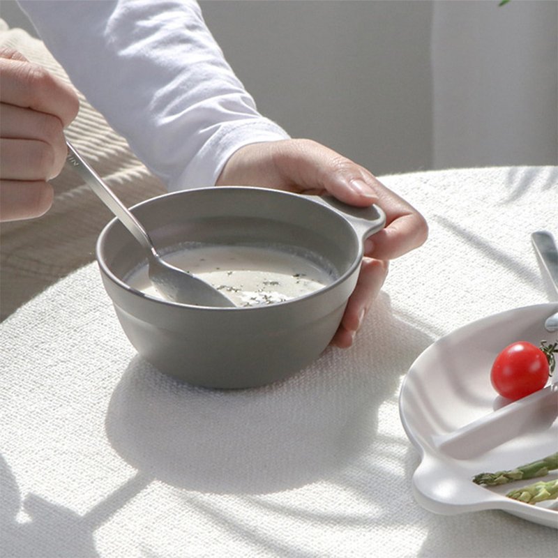 [Fast Shipping] Korea Nineware Forest Series Dining Bowl 2-piece Set-Charcoal Gray - ถ้วยชาม - พลาสติก สีเทา