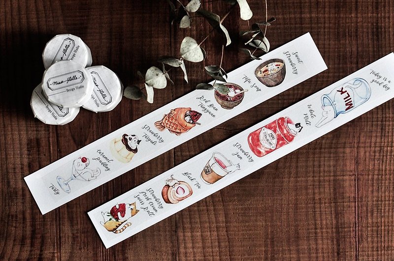 Daily cat 2 Masking Tape -  3cm- No more restocking after sold out - มาสกิ้งเทป - กระดาษ หลากหลายสี