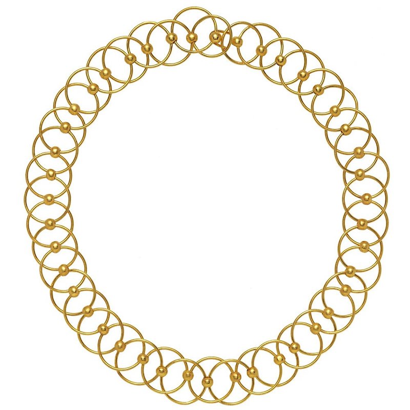 Metropolitan Museum of Art Neoclassical Art Circle Necklace - สร้อยคอ - โลหะ สีทอง