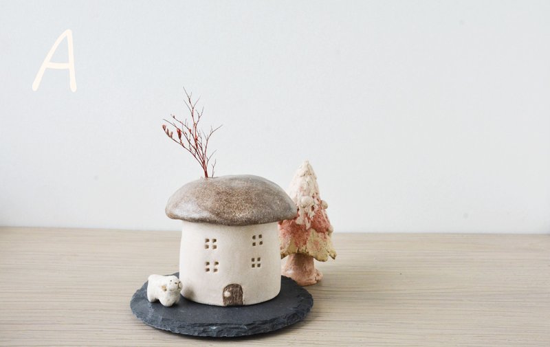 Ready stock chimney-less version of rainbow-neo mushroom house incense stand dry vase - Items for Display - Pottery 