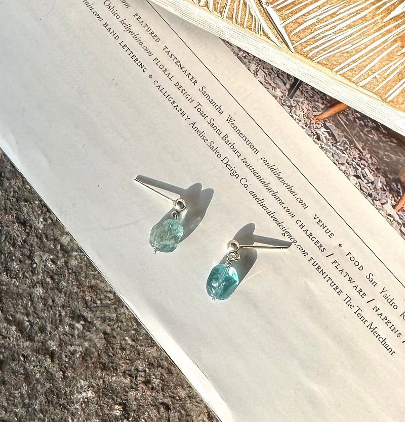 Legend of the Blue Ocean - Earrings & Clip-ons - Semi-Precious Stones Silver