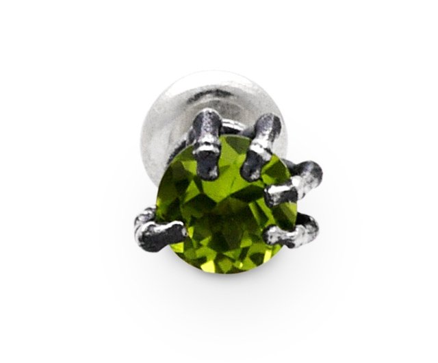 シルバー925 ペリドット　ピアス ペリドット/シルバー925 ピアス/片耳用/シンプル/シルバー