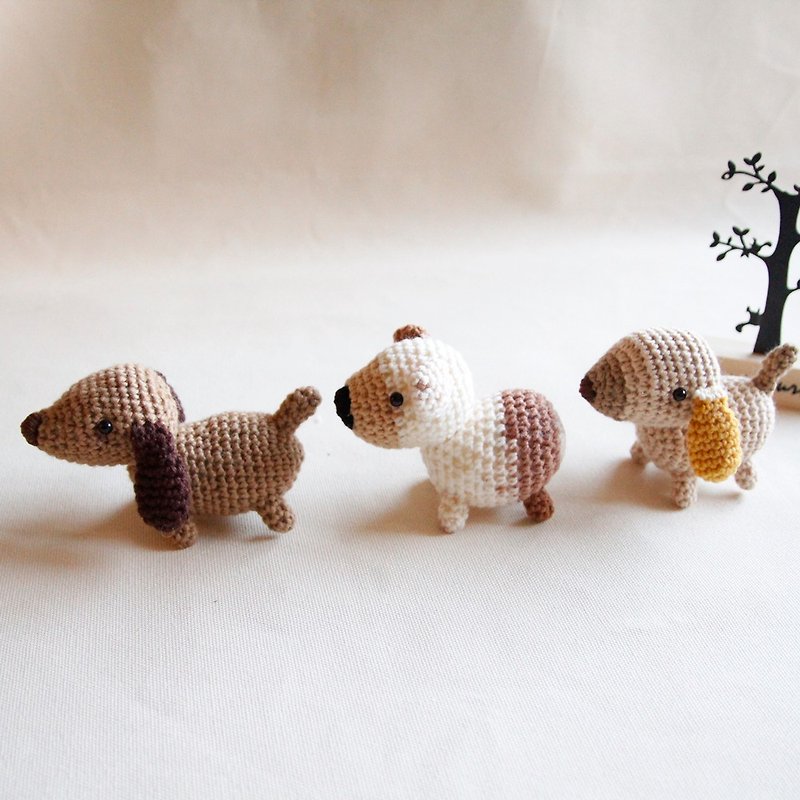 Amigurumi crochet doll: dog - Kids' Toys - Wool Brown