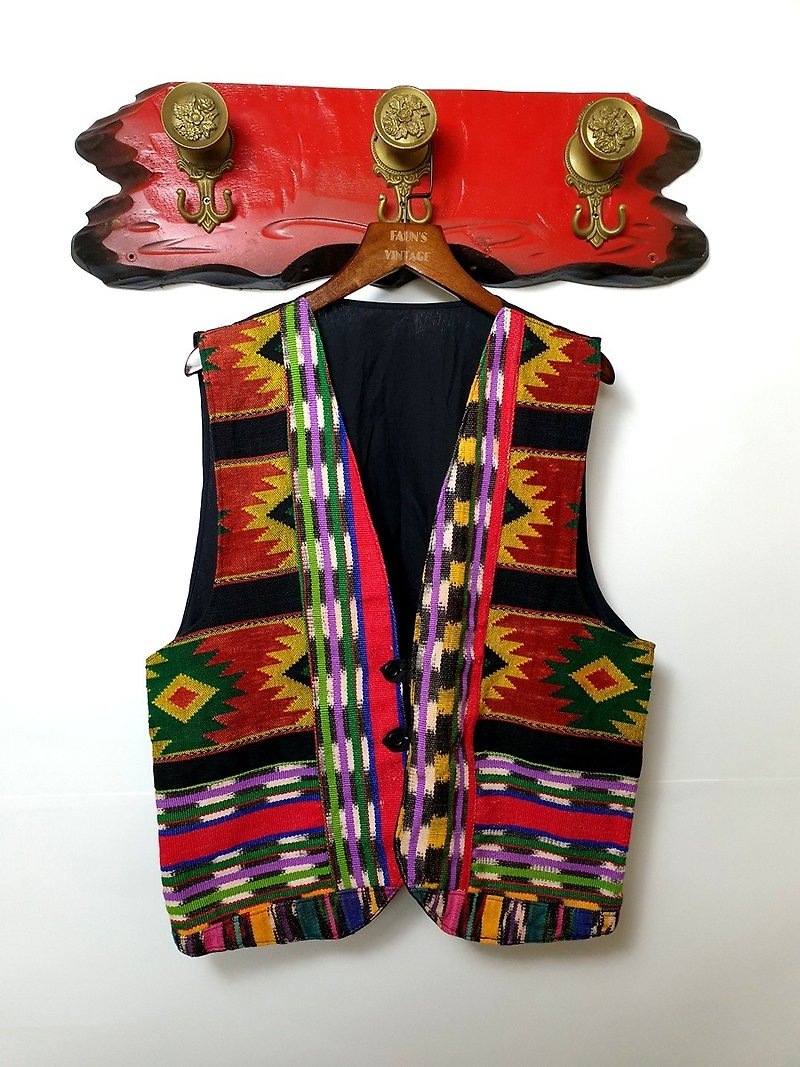 Little Turtle Gege - Indian Totem Knit Vest - เสื้อกั๊กผู้ชาย - ผ้าฝ้าย/ผ้าลินิน 