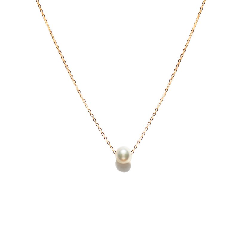 經典珍珠項鍊 925銀厚鍍18K金 Aphrodite P Necklace - 項鍊 - 珍珠 金色