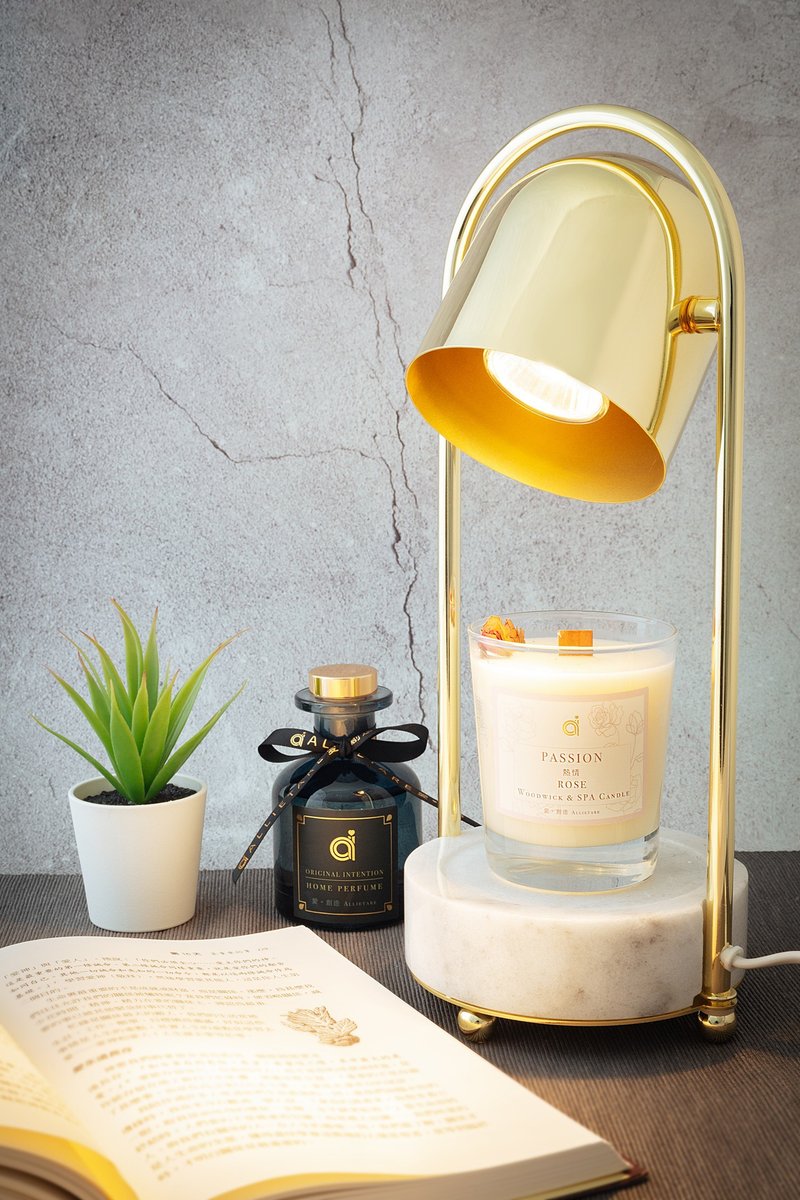 Multifunctional and space-saving wax lamp/warm lamp/candle lamp/scented candle warmer can be used as reading lamp - Fragrances - Other Metals Khaki