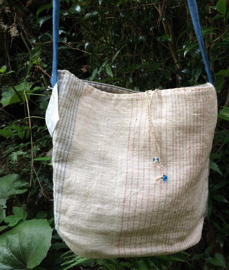 手織りヘンプマチ付きショルダーバッグ - 側背包/斜孭袋 - 棉．麻 多色
