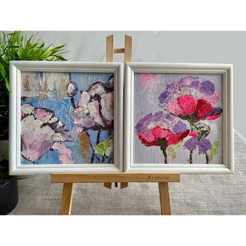 ピンクの花の絵画（装飾フレーム付き） fab-roy-p-02-8.jpg