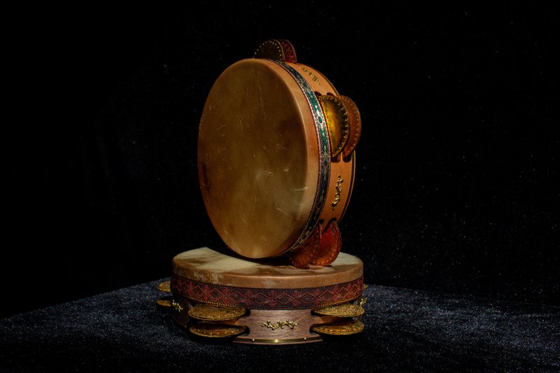 Ultreya Riq deerskin tambourine pandeiro Riqq Tambourine Egypt Türkiye - Guitars & Music Instruments - Other Materials 