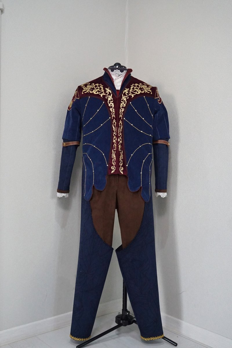 Astarion costume - BG3 cosplay - Men's Coats & Jackets - Cotton & Hemp Blue