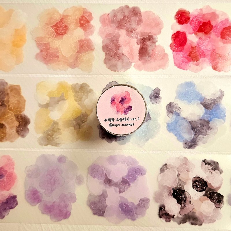 Watercolor Splash Ver.2 Big Size 7cm Matte PET Masking Tape - มาสกิ้งเทป - วัสดุอื่นๆ 