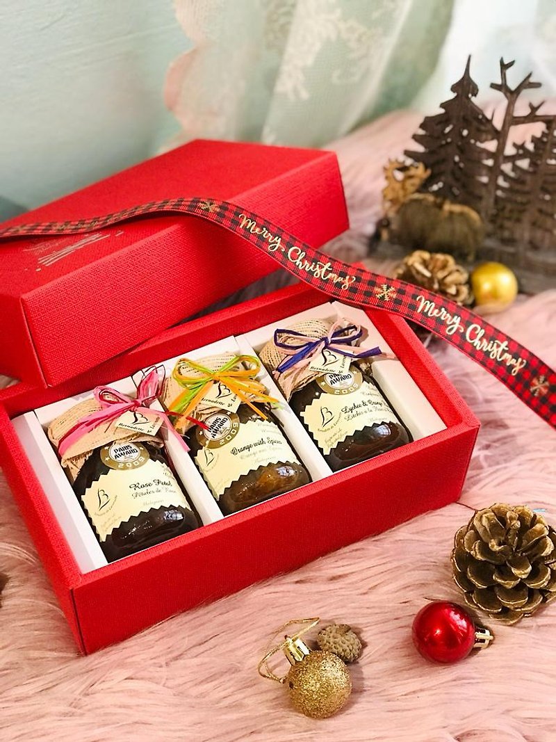Small and Careful Sharing Gift Box Set-Three Into 120g Small Bronze Top French Handmade Jam - Jams & Spreads - Glass 