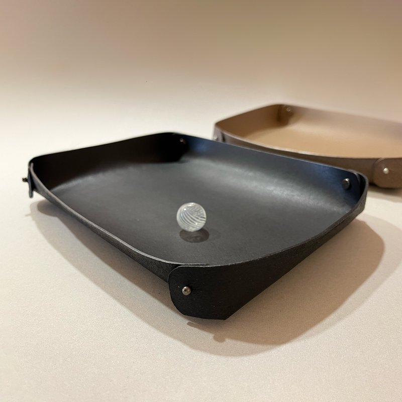 Leather Tray 皮革收納盤 - L 長方型 - 居家收納/收納盒/儲物盒 - 真皮 黑色